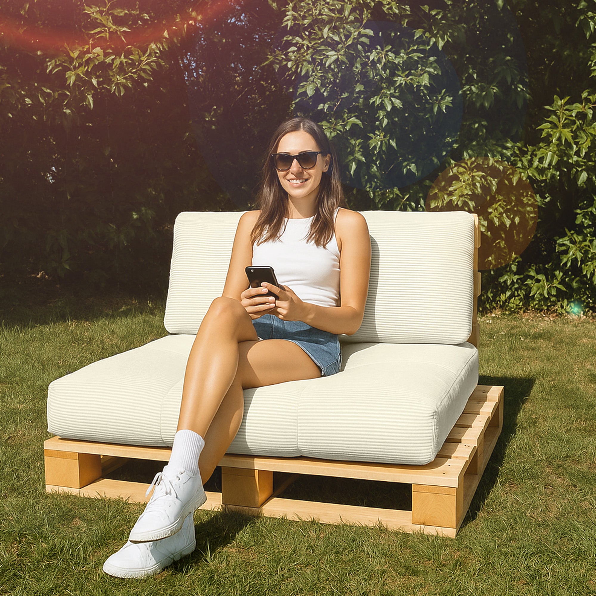 Palečių pagalvių komplektas – kreminės spalvos veliūras (velvetas)